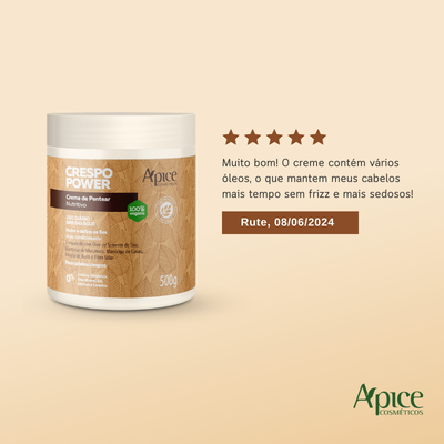 Creme de Pentear Nutritivo Crespo Power 500g - No Poo / Low Poo - Ação Condicionante