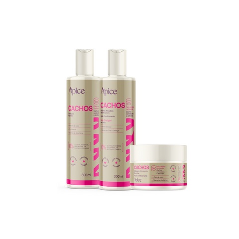 Kit Cachos NOVA FRAGRÂNCIA - Shampo, Gelatina e Máscara  (3 itens)