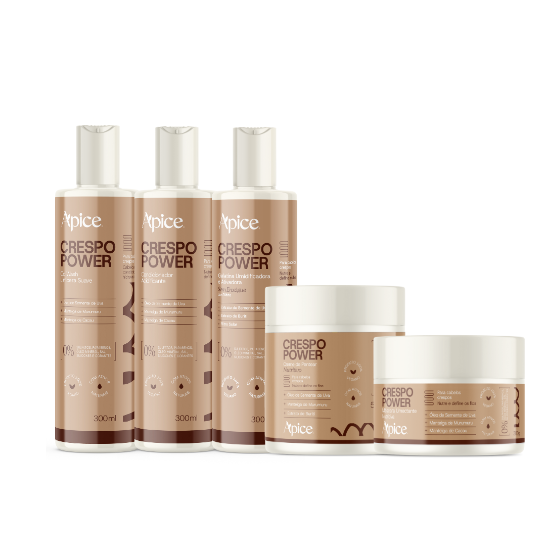 Kit Crespo Power - Co Wash, Condicionador, Gelatina, Máscara e Creme de Pentear (5 ITENS) - Image 1